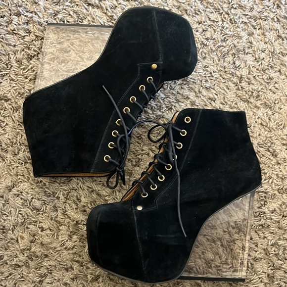 Jeffrey Campbell Dina Suede Wedge Boots Size 8.5 Handmade Havana last - Picture 3 of 15